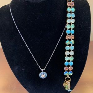 SOLD MARIANA Guardian Angel Necklace Double Strand Bracelet Swarovski Crystals